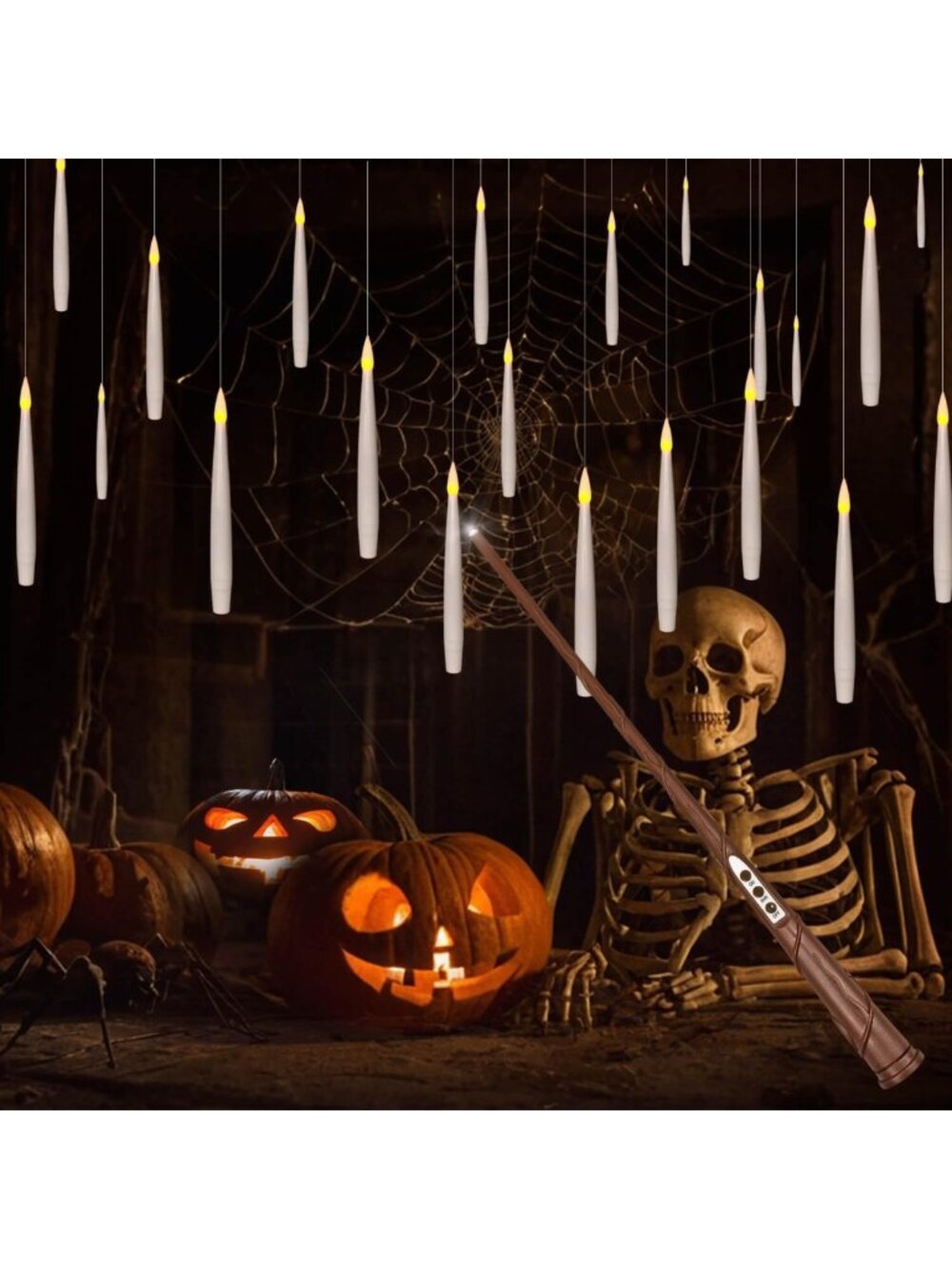 20Pcs Remote-Controlled Floating Candles with Timer - Halloween Decor & Party